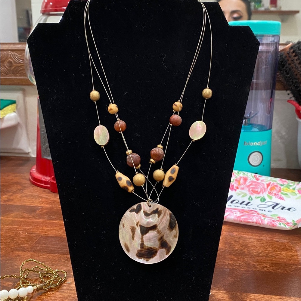 Brown and Gold Beaded Necklace